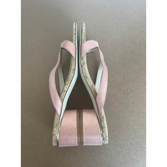 NWT Donald Pliner MIDA Rose Metallic Strappy Mule Block Heel Slip On Sandal 10M - Picture 6 of 10